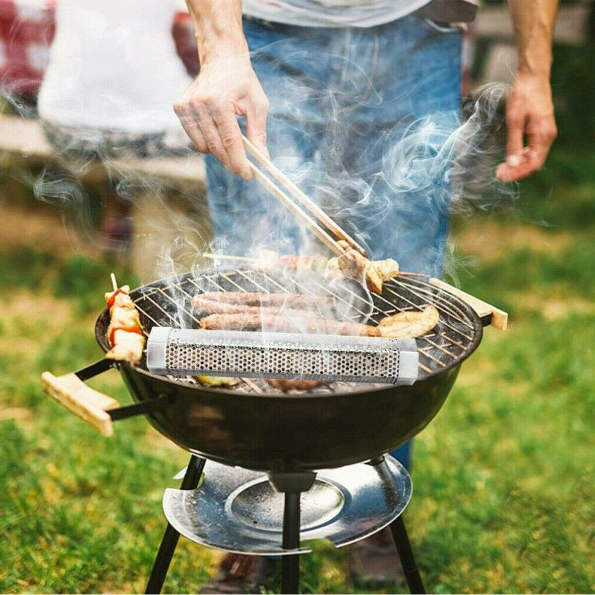 Stainless Steel Smoker for Charcoal Barbecue Storage