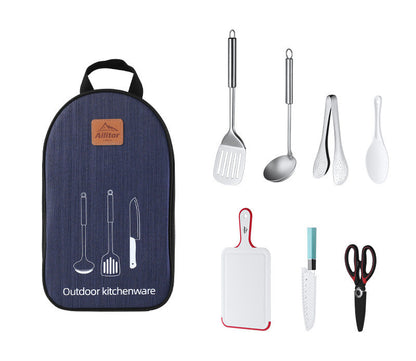 "Outdoor BBQ Picnic Storage Bag with Cooking Set"